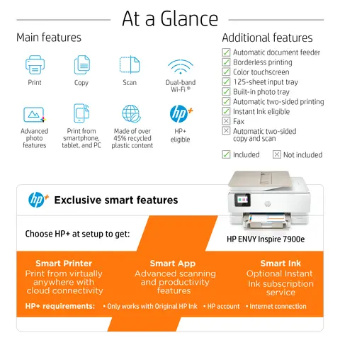 HP ENVY Inspire 7958e All-in-One Printer view 4