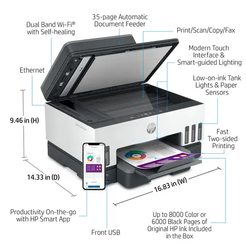 HP Smart Tank 7602 All-in-One Printer view 4